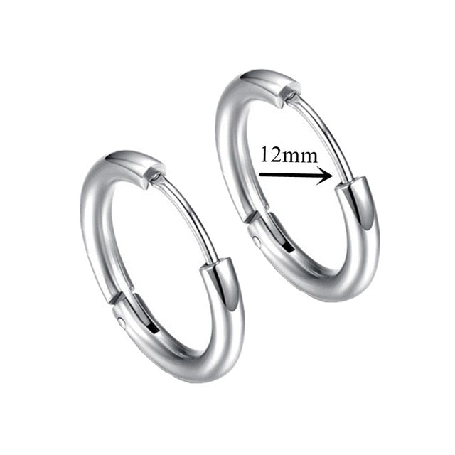 New Punk Stainless Steel Chain Hoop Earrings For Women Men 2021 Trendy Goth Pop Hip Hop Pendants Ear Jewelry Accessories Earring