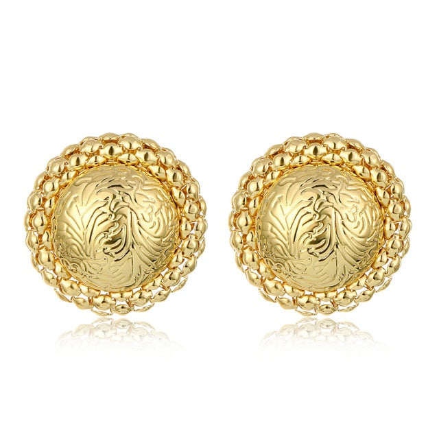 FNIO Fashion Vintage Earrings For Women Big Geometric Statement Gold Metal Drop Earrings 2020 Trendy Earings Jewelry Accessories