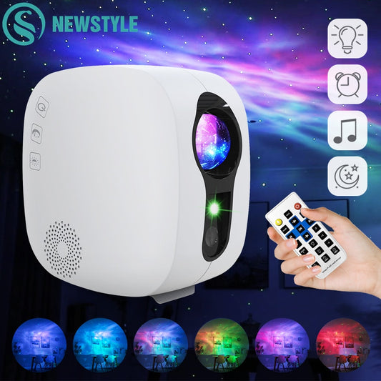 Starry Sky Projector Blueteeth Music Speaker LED Night Light Projector Galaxy Nebula Ocean Star Projector Moon Night Lamp