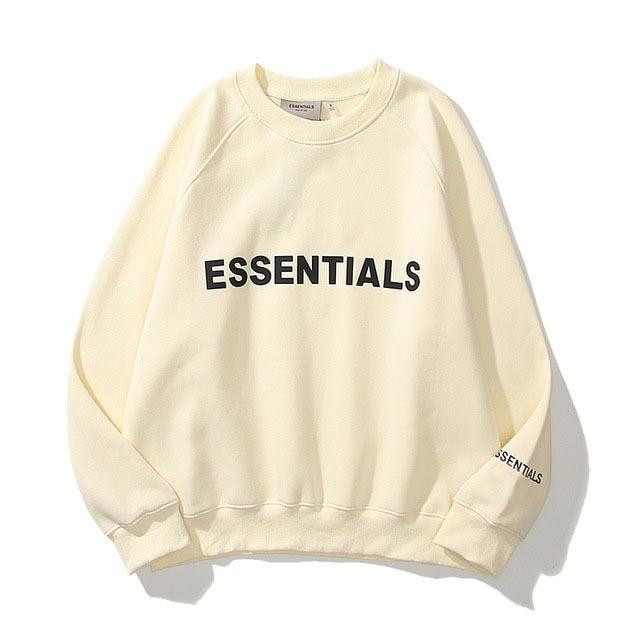 New Men's Essentials Hoodies Sweatshirts Reflective Letters Printing Fleece Oversized Hoodie Fashion Hip Hop Sweatshirt Couples