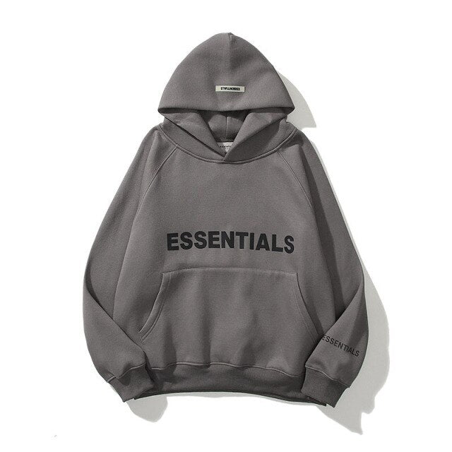 New Men's Essentials Hoodies Sweatshirts Reflective Letters Printing Fleece Oversized Hoodie Fashion Hip Hop Sweatshirt Couples