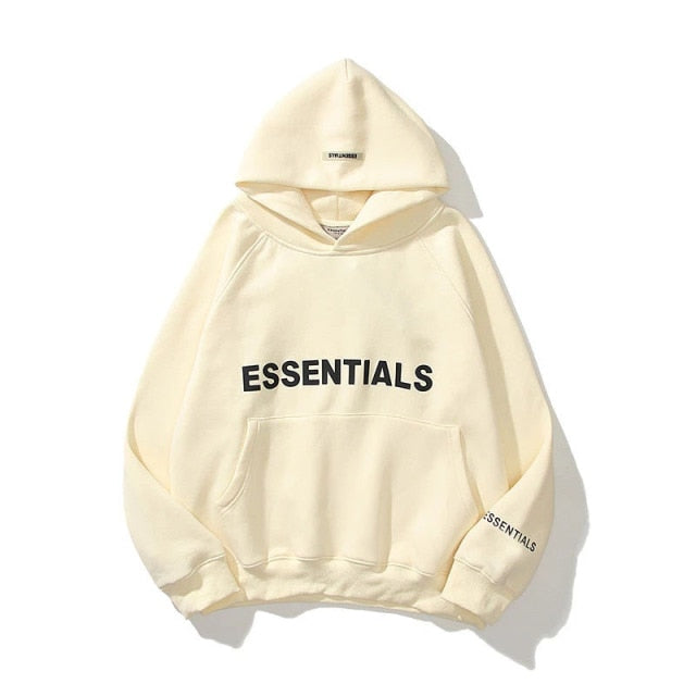 New Men's Essentials Hoodies Sweatshirts Reflective Letters Printing Fleece Oversized Hoodie Fashion Hip Hop Sweatshirt Couples