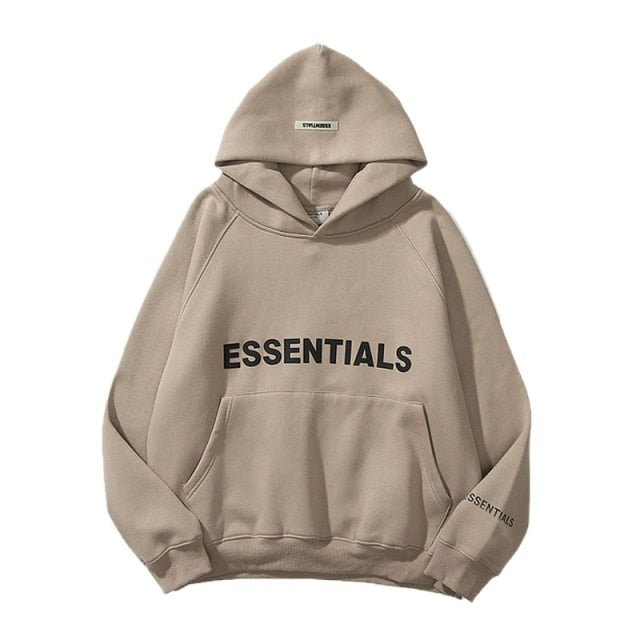 New Men's Essentials Hoodies Sweatshirts Reflective Letters Printing Fleece Oversized Hoodie Fashion Hip Hop Sweatshirt Couples