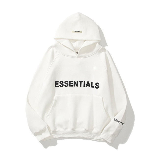 New Men's Essentials Hoodies Sweatshirts Reflective Letters Printing Fleece Oversized Hoodie Fashion Hip Hop Sweatshirt Couples