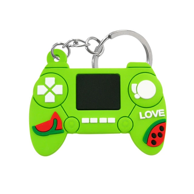 1PCS PVC Game Machine Keychain & Keyring Cute Gamepad Joystick Key Chain Keychains Bag Car Hanging