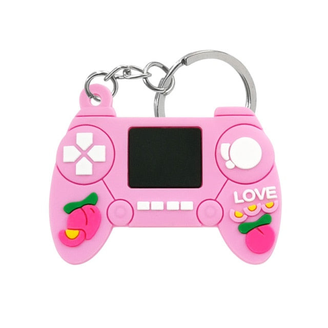 1PCS PVC Game Machine Keychain & Keyring Cute Gamepad Joystick Key Chain Keychains Bag Car Hanging