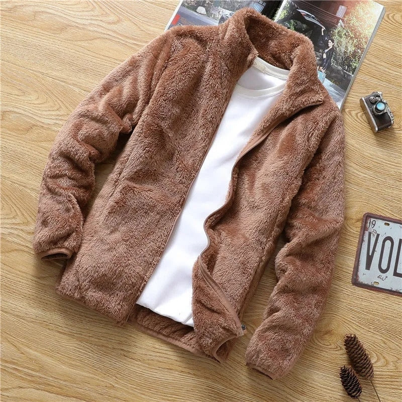 Coral fleece Warm Men's Coat Trend Shopping Winter Jackets Version Slim 2021 New Men's Casual Fleece Jacket Male Clothes 4xl