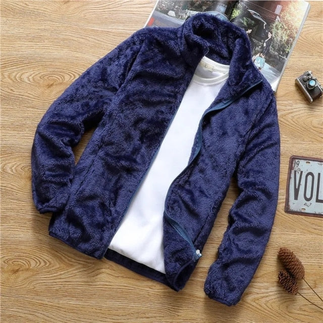 Coral fleece Warm Men's Coat Trend Shopping Winter Jackets Version Slim 2021 New Men's Casual Fleece Jacket Male Clothes 4xl