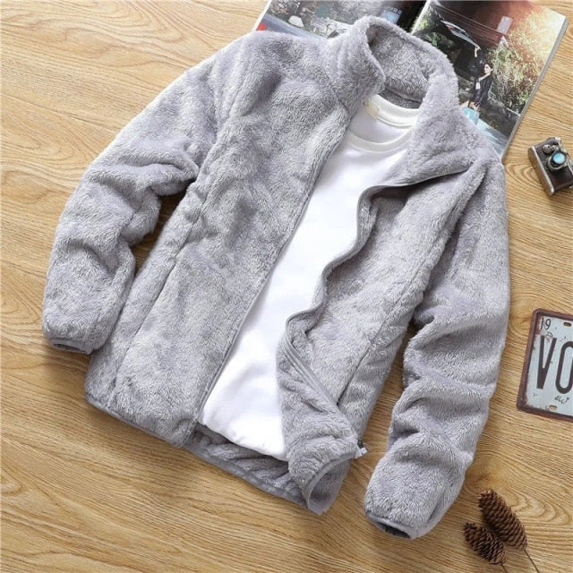 Coral fleece Warm Men's Coat Trend Shopping Winter Jackets Version Slim 2021 New Men's Casual Fleece Jacket Male Clothes 4xl