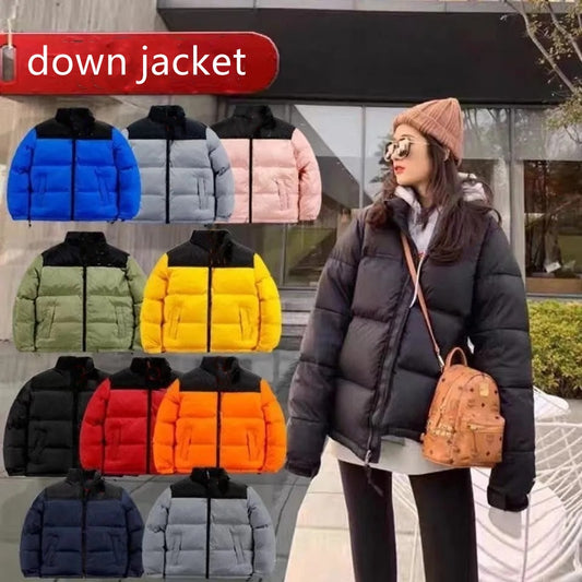 Down Jacket Men's and Women's Same Style Plush Thickened Autumn and Winter Warm Jacket Fluffy Coat Cold Proof Bread Suit Puffy